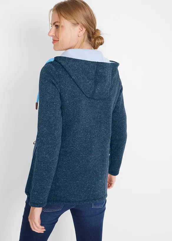 2-in-1 Umstands- und Tragejacke aus Strickfleece in blau von hinten (im Anschnitt) - bonprix