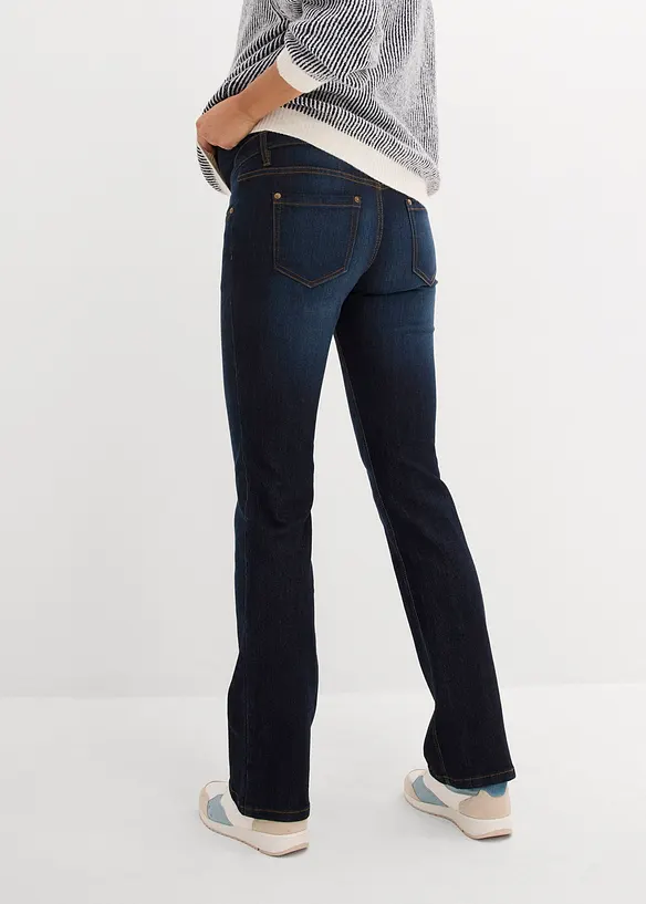 Umstands-Stretch-Jeans, Bootcut in blau von hinten - bonprix