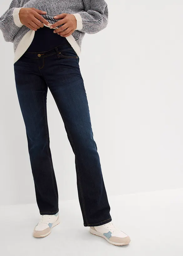 Umstands-Stretch-Jeans, Bootcut in blau von vorne - bonprix