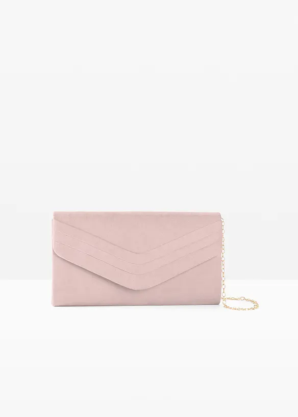 Clutch mit Überschlagdetails in rosa von vorne - bonprix