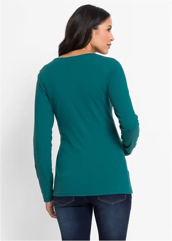2-in-1 Umstands- und Stillshirt aus Bio-Baumwolle in petrol von hinten (im Anschnitt) - bonprix 2-in-1 Umstands- und Stillshirt aus Bio-Baumwolle in petrol von hinten (im Anschnitt) - bonprix
