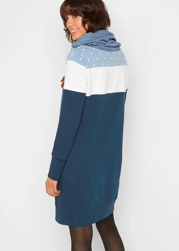 Sweatkleid aus reiner Bio-Baumwolle in blau von hinten (Totalaufnahme) - bonprix Sweatkleid aus reiner Bio-Baumwolle in blau von hinten (Totalaufnahme) - bonprix