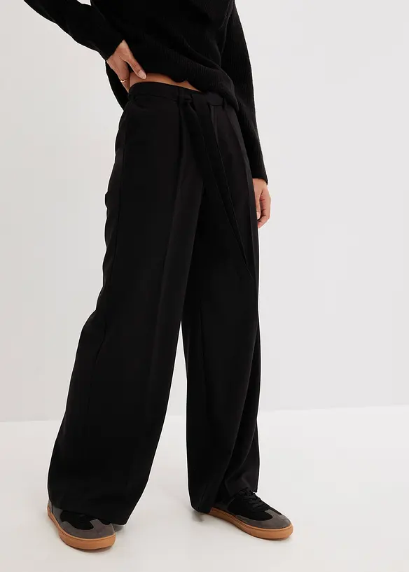 Bundfaltenhose aus Viskose-Mix in schwarz von vorne - bonprix Bundfaltenhose aus Viskose-Mix in schwarz von vorne - bonprix