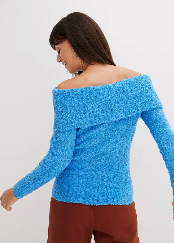 Off Shoulder Pullover in blau von hinten (im Anschnitt) - bonprix Off Shoulder Pullover in blau von hinten (im Anschnitt) - bonprix