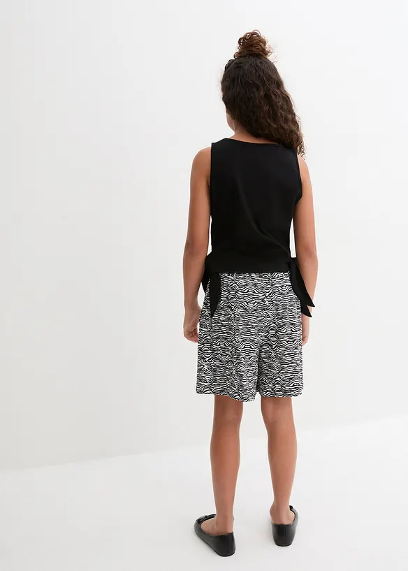 Jerseystop und Shorts (2tlg.Set) mit Bio-Baumwolle in schwarz von hinten (Totalaufnahme) - bonprix