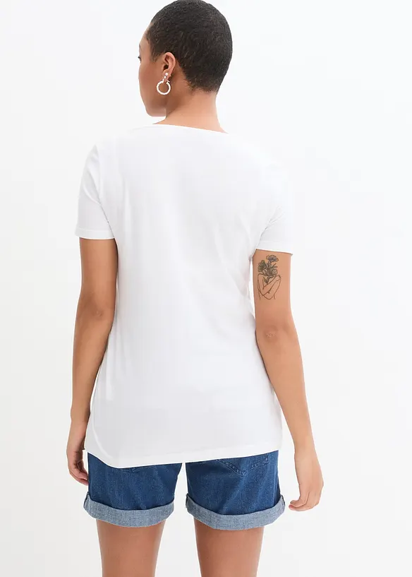 2-in-1 Umstands- und Stillshirts (2er Pack) in weiß von hinten (im Anschnitt) - bonprix