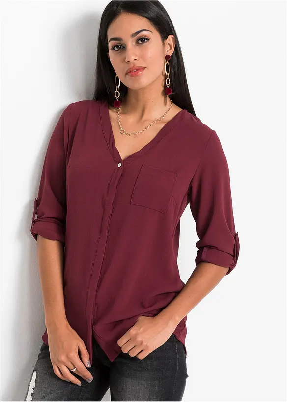 Longbluse in rot von vorne (im Anschnitt) - bonprix