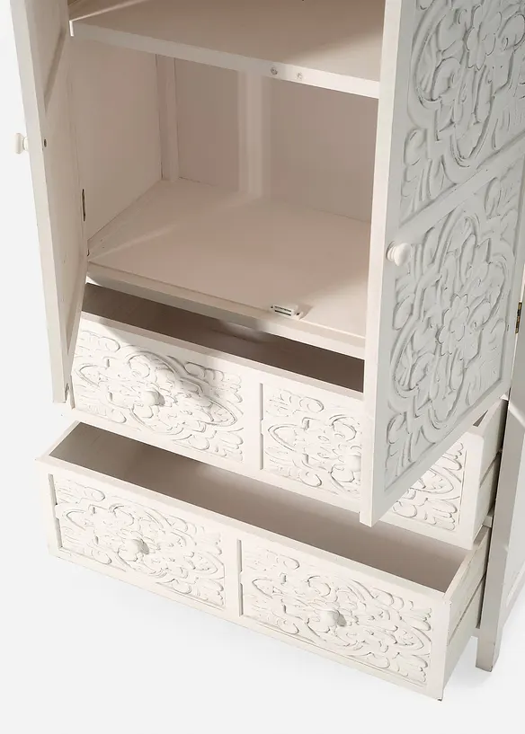 Schrank mit Ornamenten in weiß von vorne (Detailaufnahme) - bonprix