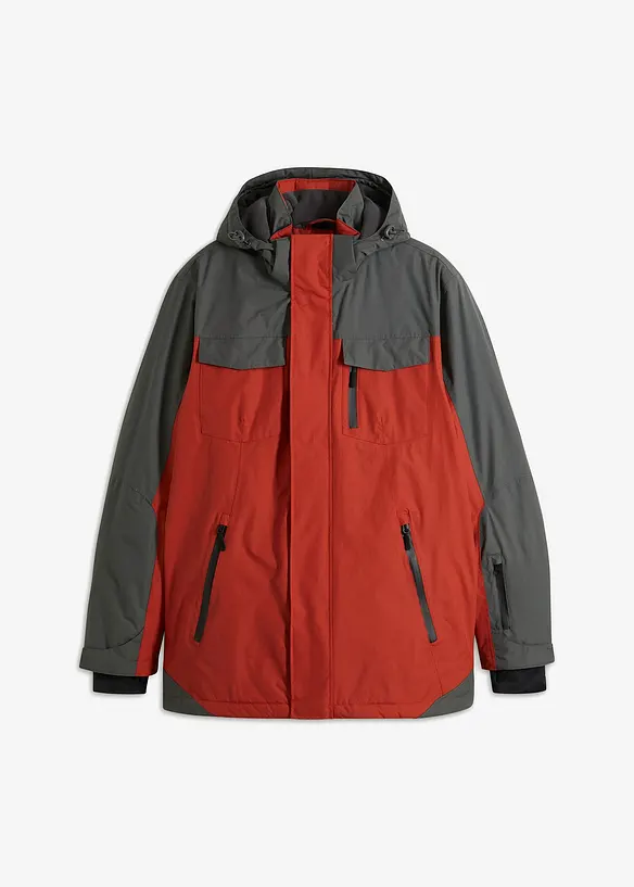 Wasserdichte Funktions-Jacke in braun von vorne - bonprix