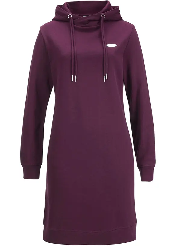 Sweatkleid mit Kapuze in lila von vorne - bonprix
