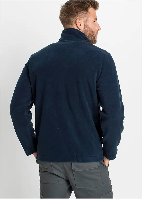 Fleecejacke in Regular Fit in blau von hinten (im Anschnitt) - bonprix