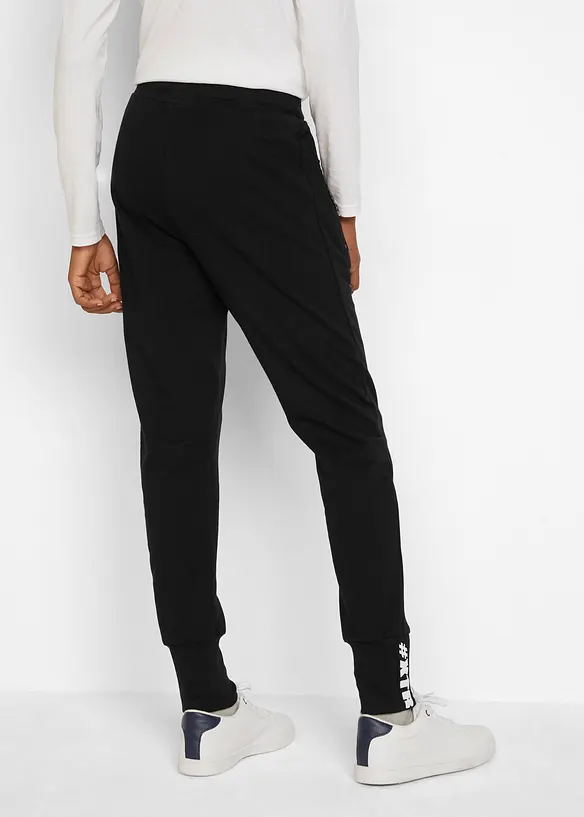 Jogginghose aus weicher Bio Baumwolle in schwarz von hinten - bonprix