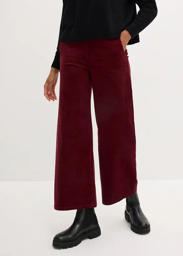 High-Waist-Cordhose aus Baumwoll-Mix in rot von vorne - bonprix High-Waist-Cordhose aus Baumwoll-Mix in rot von vorne - bonprix