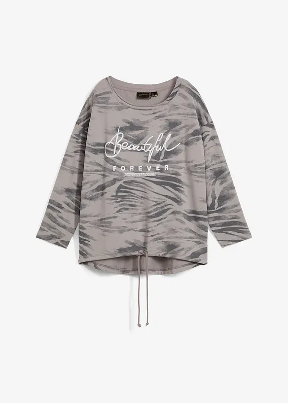 Langarmshirt aus Baumwoll-Mix in grau von vorne - bonprix Langarmshirt aus Baumwoll-Mix in grau von vorne - bonprix