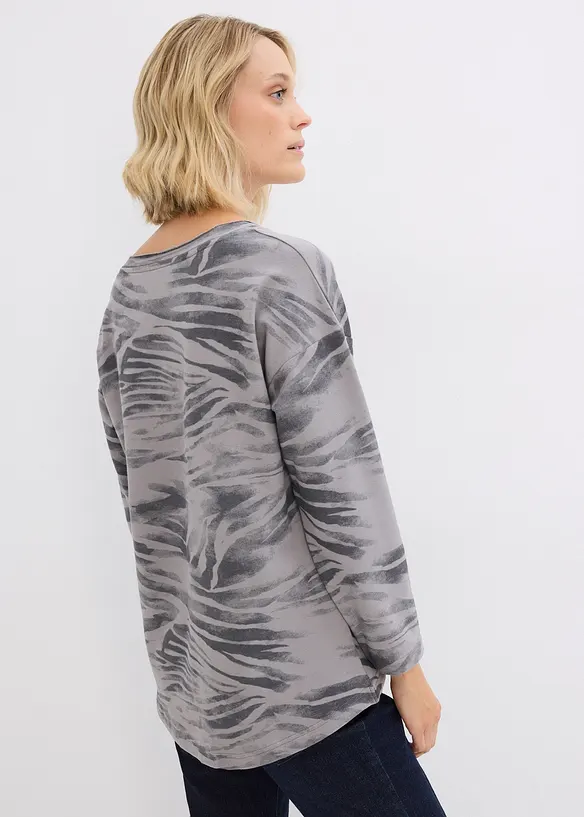 Langarmshirt aus Baumwoll-Mix in grau von hinten (im Anschnitt) - bonprix Langarmshirt aus Baumwoll-Mix in grau von hinten (im Anschnitt) - bonprix