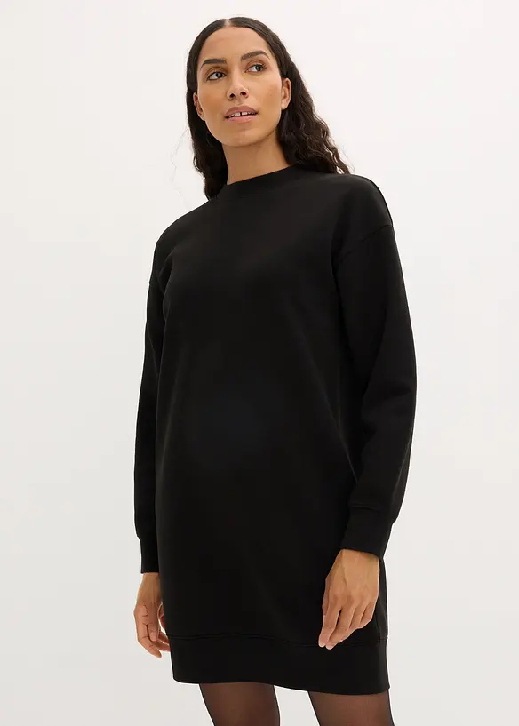 Loose-Fit Sweatkleid in schwarz von vorne (Totalaufnahme) - bonprix Loose-Fit Sweatkleid in schwarz von vorne (Totalaufnahme) - bonprix