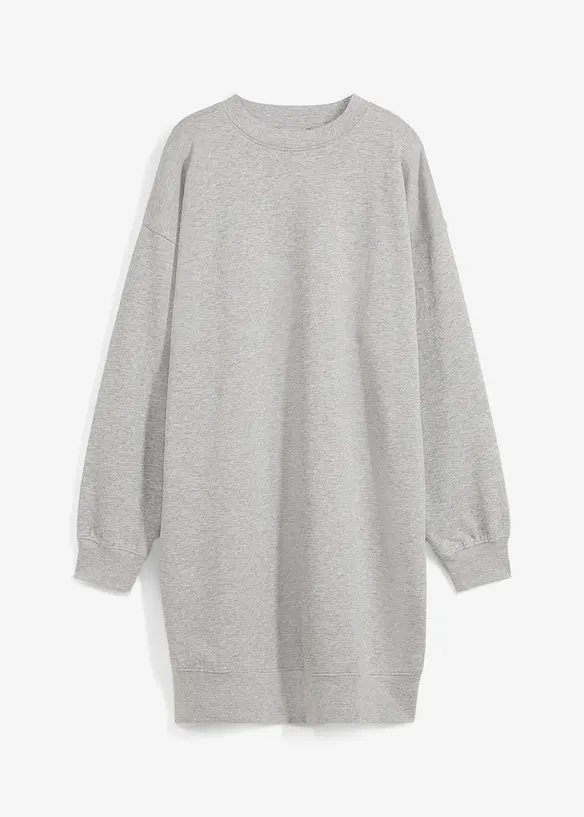 Oversized Sweatkleid in grau von vorne - bonprix