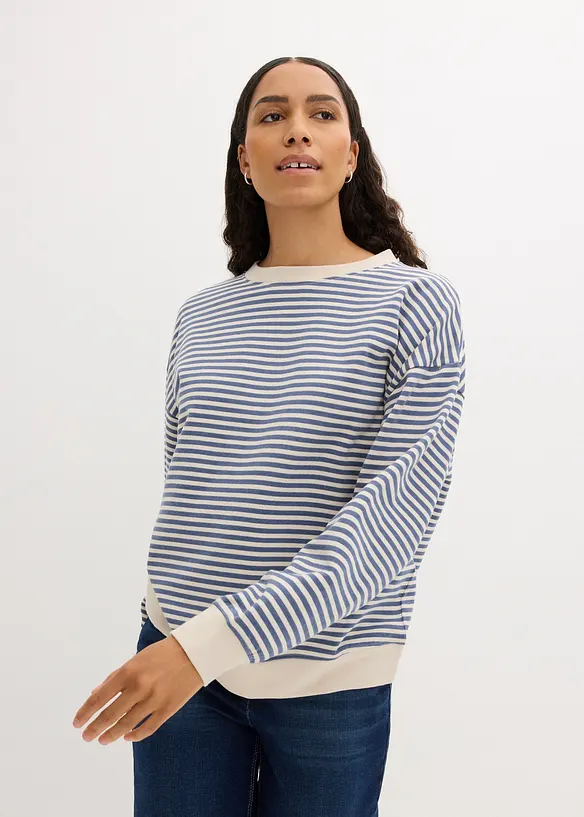 Loose-fit Sweatshirt in blau von vorne (im Anschnitt) - bonprix