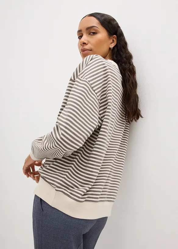 Loose-fit Sweatshirt in grau von hinten (im Anschnitt) - bonprix Loose-fit Sweatshirt in grau von hinten (im Anschnitt) - bonprix