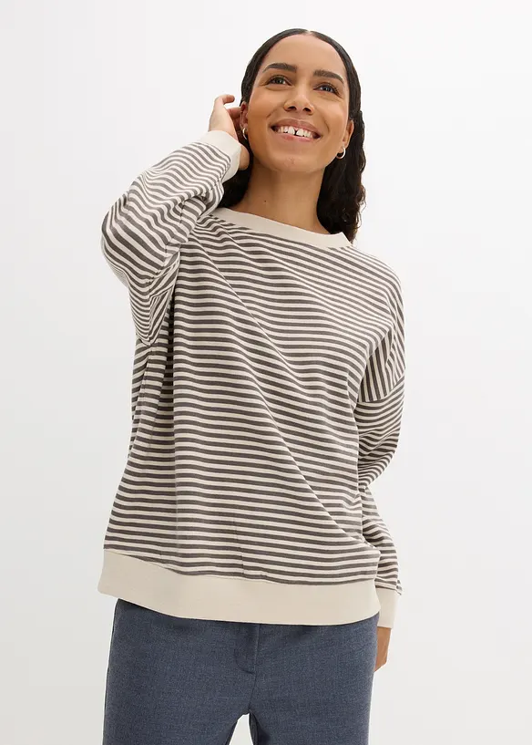 Loose-fit Sweatshirt in grau von vorne (im Anschnitt) - bonprix Loose-fit Sweatshirt in grau von vorne (im Anschnitt) - bonprix