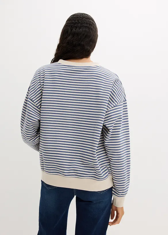 Loose-fit Sweatshirt in blau von hinten (im Anschnitt) - bonprix