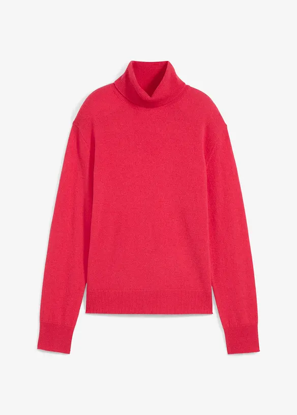 Kaschmir-Rollkragenpullover aus Good Cashmere Standard® in rot von vorne - bonprix