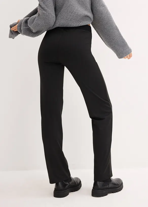 Thermo- Stretchhose in schwarz von hinten - bonprix