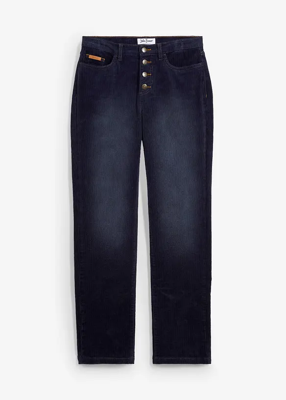 Cordhose aus elastischem Baumwoll-Mix in blau von vorne - bonprix
