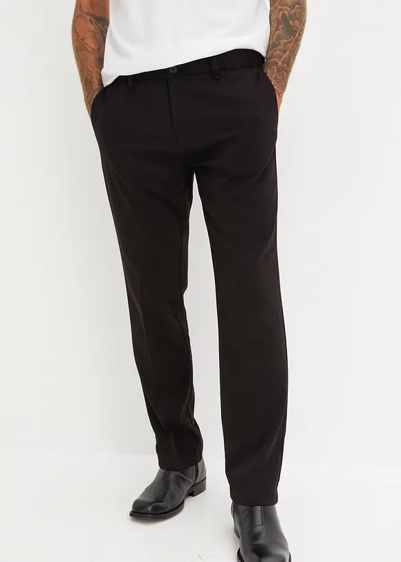elegante Hose mit Bügelfalte, Regular-Fit in schwarz von vorne - bonprix