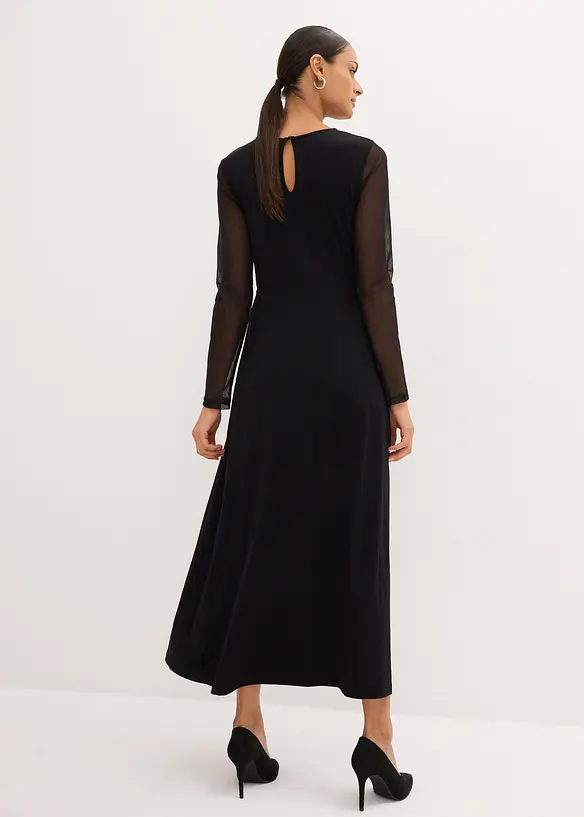 Abendkleid mit Spitze in schwarz von hinten (Totalaufnahme) - bonprix Abendkleid mit Spitze in schwarz von hinten (Totalaufnahme) - bonprix