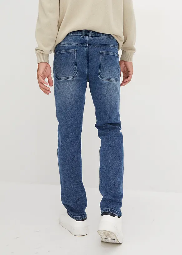 Regular-Fit-Jeans aus hochwertigem, schwerem Denim, Straight in blau von hinten - bonprix