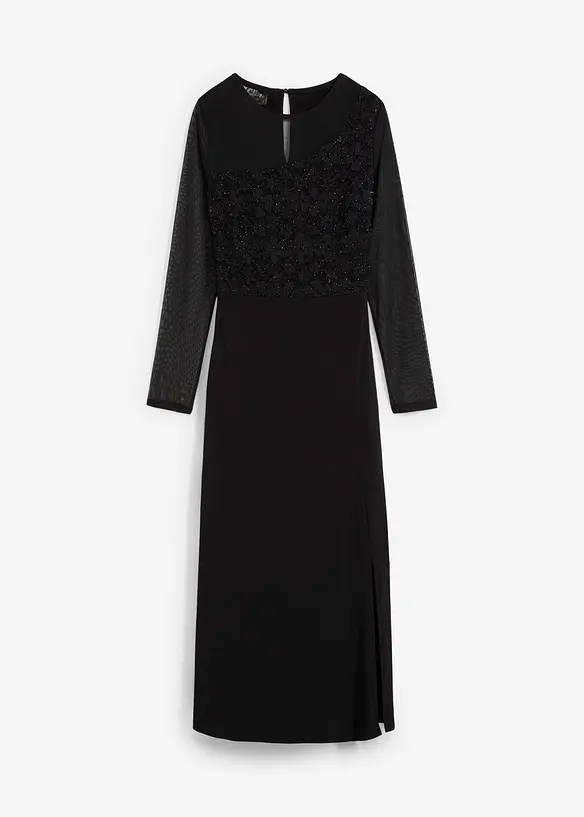 Abendkleid mit Spitze in schwarz von vorne - bonprix Abendkleid mit Spitze in schwarz von vorne - bonprix