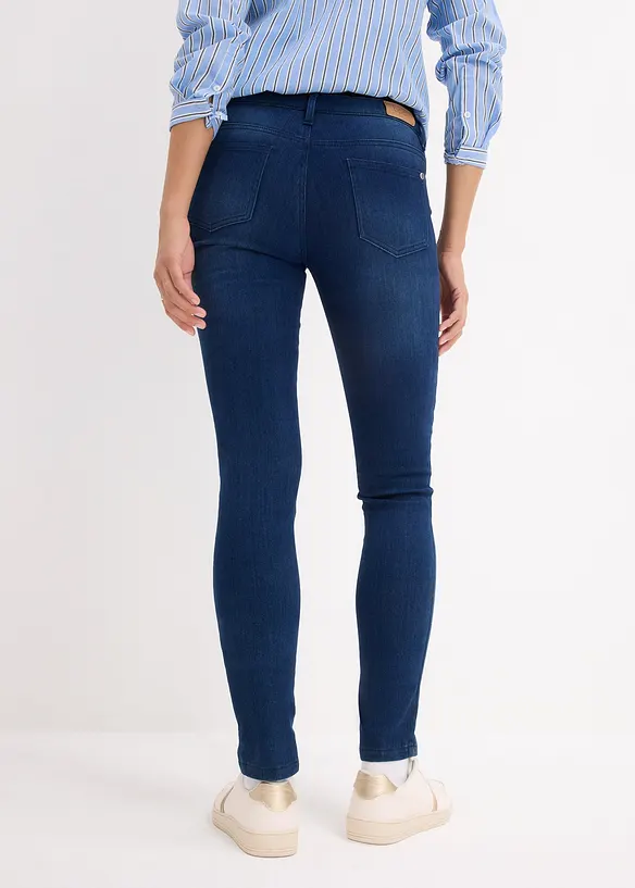 Umstandsjeans mit wärmender Innenseite, Slim-Fit in blau von hinten - bonprix