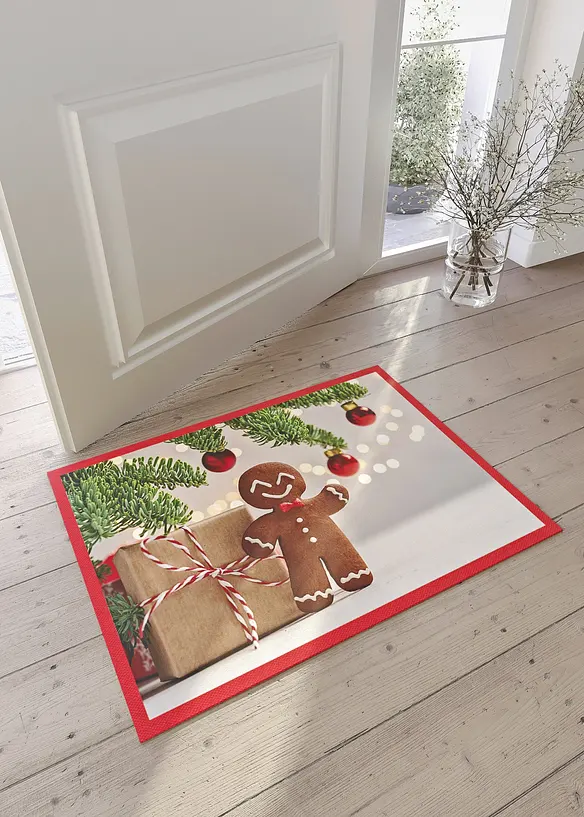 Fußmatte mit weihnachtlichem Motiv in rot (Ambiente) - bonprix