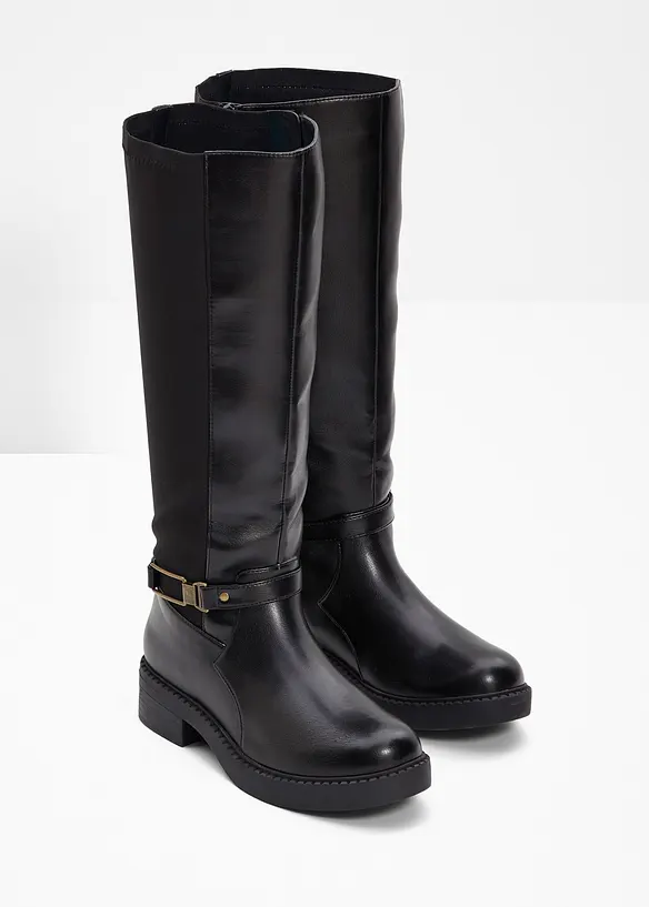 Weitschaftstiefel in schwarz - bonprix