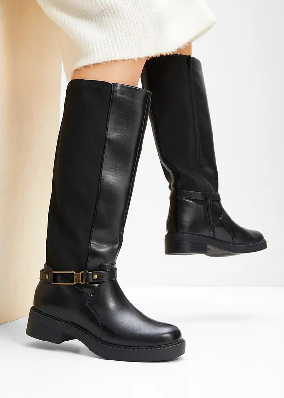 Weitschaftstiefel in schwarz - bonprix