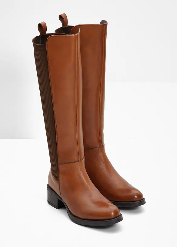 Stiefel aus Leder in braun - bonprix
