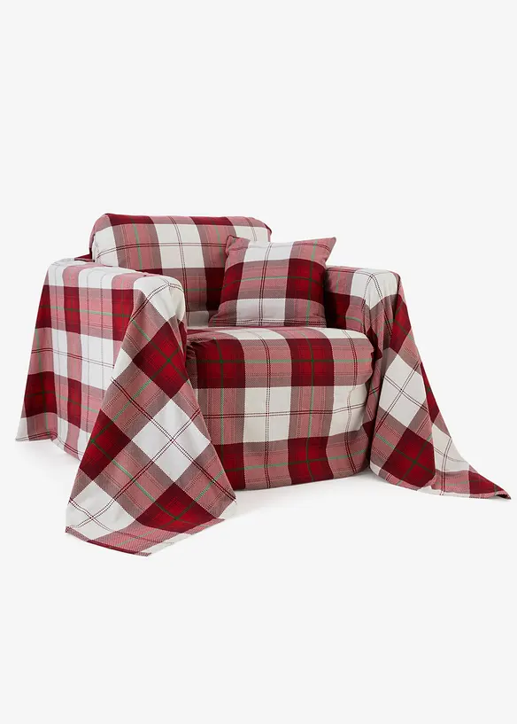 Tagesdecke mit Karos in rot - bonprix