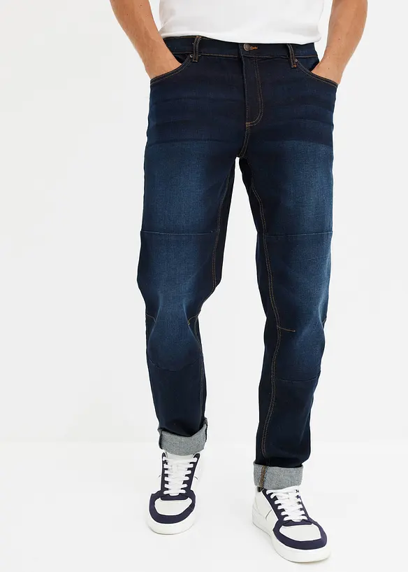 Regular-Fit-Jeans mit Komfortschnitt, Tapered in blau von vorne - bonprix