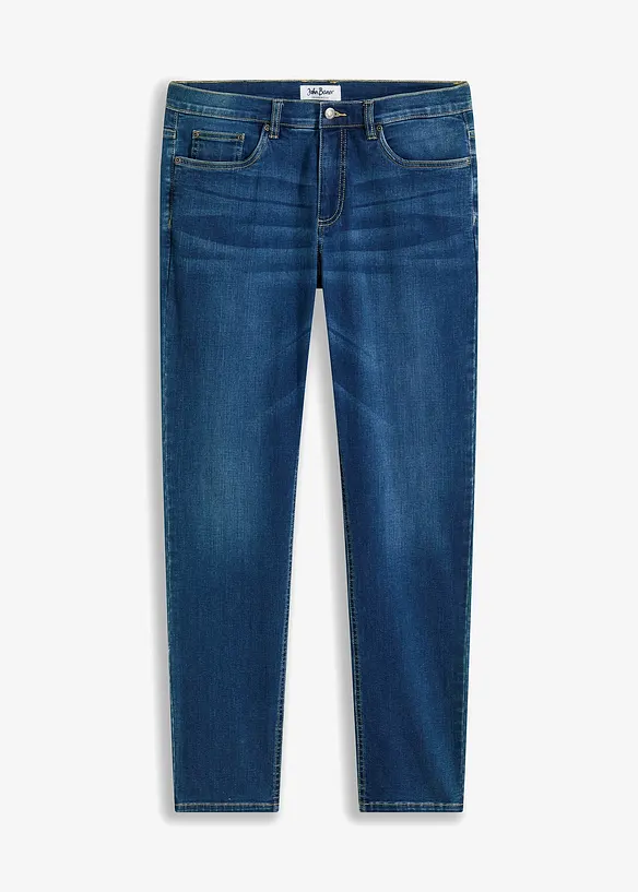 Regular-Fit-Jeans, Tapered in blau von vorne - bonprix