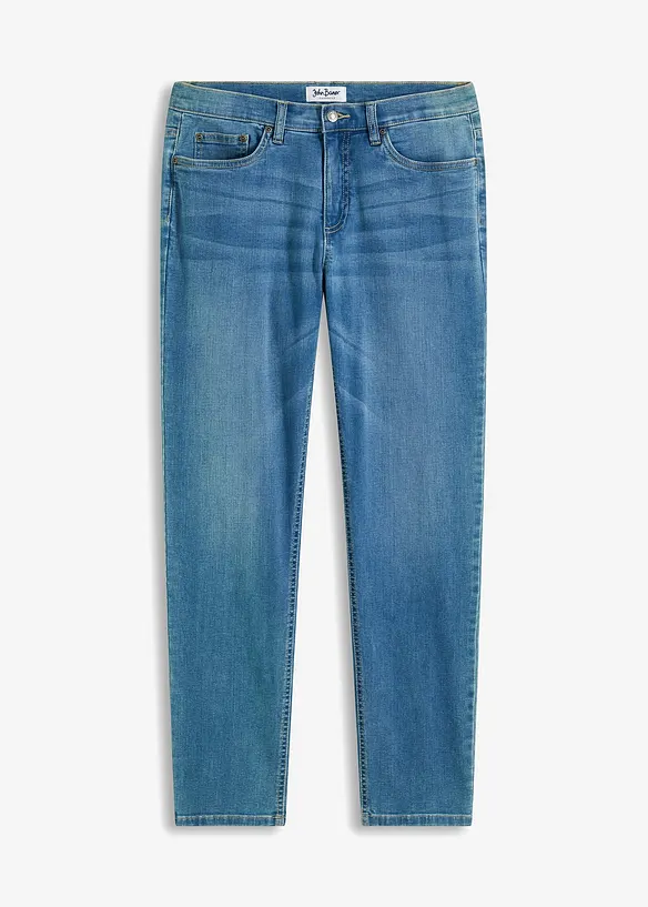 Regular-Fit-Jeans, Tapered in blau von vorne - bonprix
