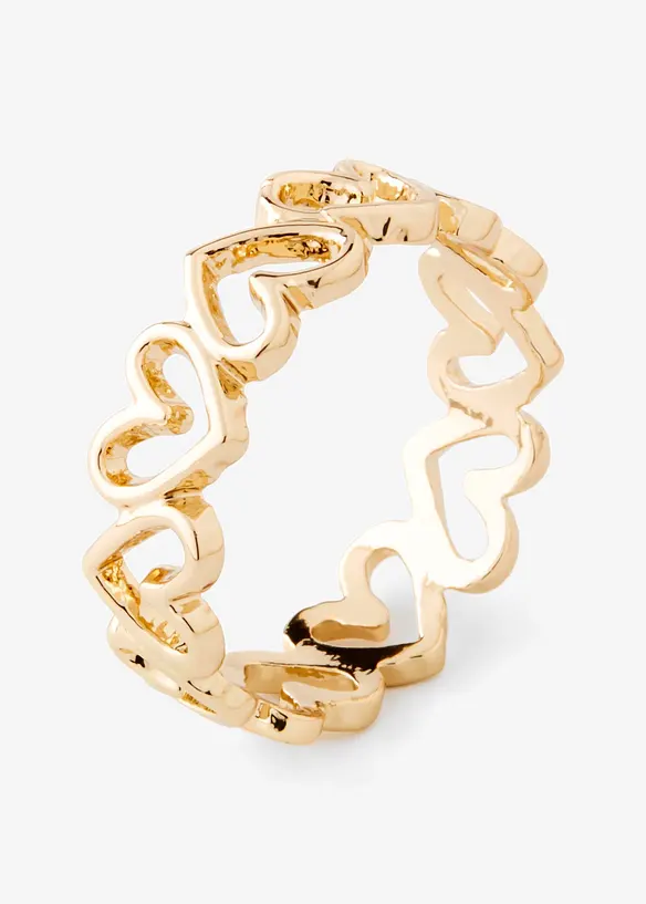Ring im Herzdesign in gold von vorne - bonprix