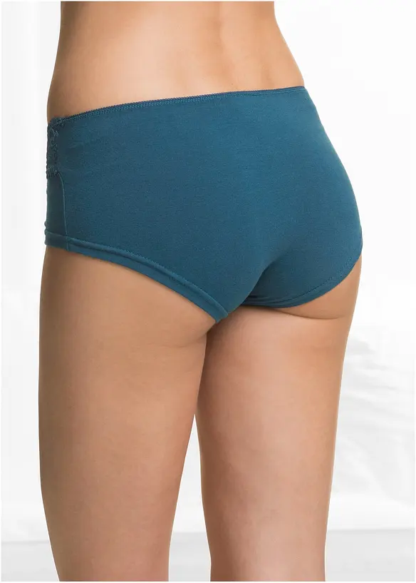 Maxipanty mit weicher Baumwolle (4er Pack) in schwarz von hinten - bonprix