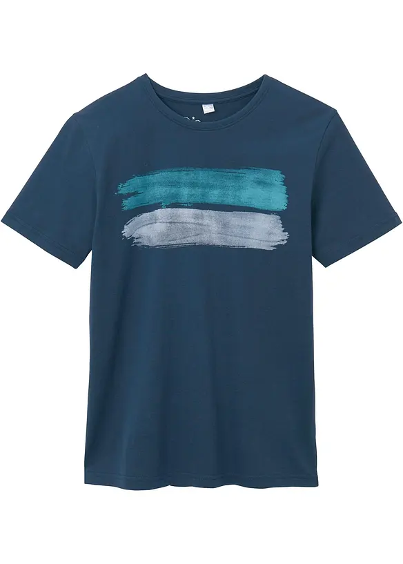 T-Shirt in modischen Farben in blau von vorne - bonprix