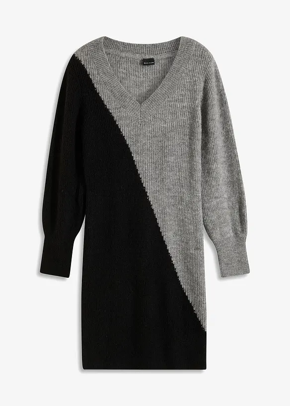 Strickkleid in schwarz von vorne - bonprix