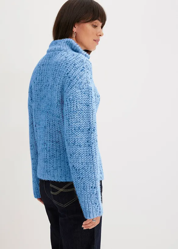 Troyer mit Wolle in blau von hinten (im Anschnitt) - bonprix Troyer mit Wolle in blau von hinten (im Anschnitt) - bonprix