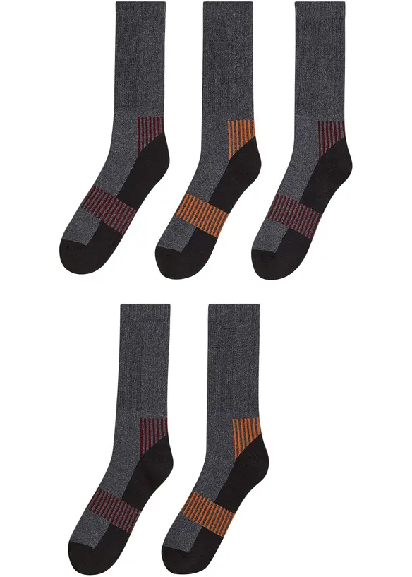 Thermo Tennissocken mit Innenfrottee (5er Pack) in grau von vorne - bonprix