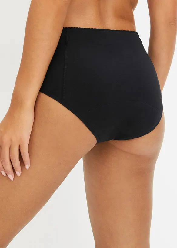 Perioden Maxipanty mit leichter Saugstärke (2er Pack) in schwarz von hinten - bonprix