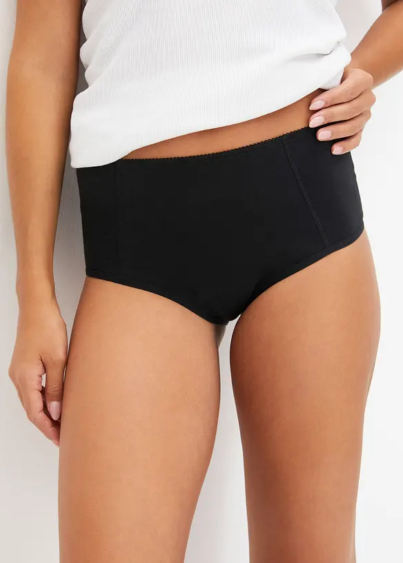 Perioden Maxipanty mit leichter Saugstärke (2er Pack) in schwarz von vorne - bonprix