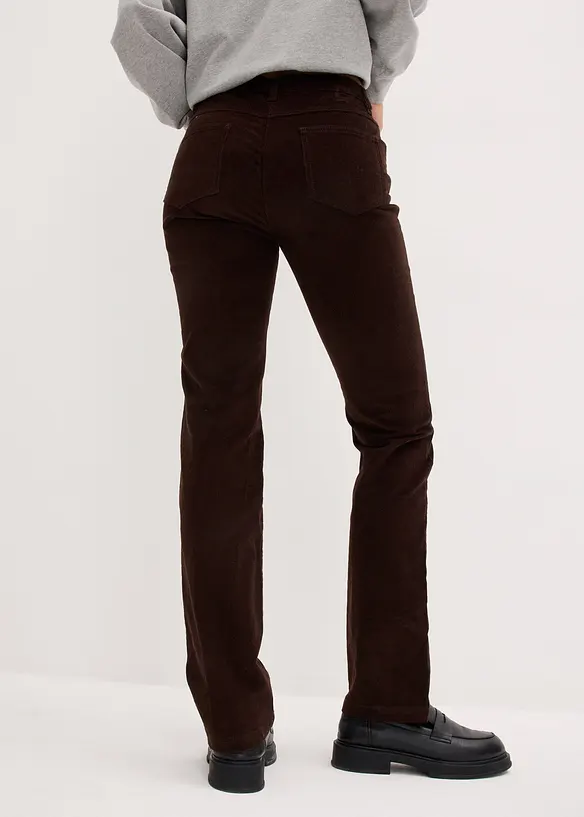 Cordhose aus elastischem Baumwoll-Mix in braun von hinten - bonprix